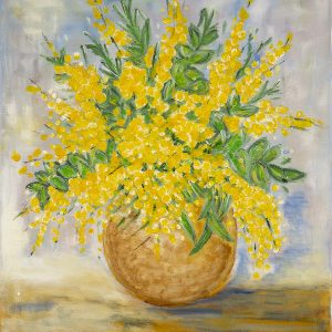 "Jarrón con mimosas", 25 x 55, Foto: Felipe Pérez-Garre https://felipeperezgarre.com/