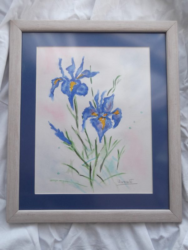 "Pareja de iris", 29,5 x 23, 40,5 x 34