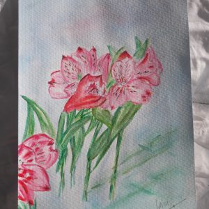 "Alstroemerias rosas", 26 x 36