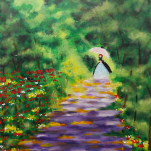 Reproducción Renoir Mujer en el jardín