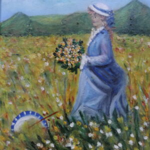 Reproducción Renoir Niña recogiendo flores