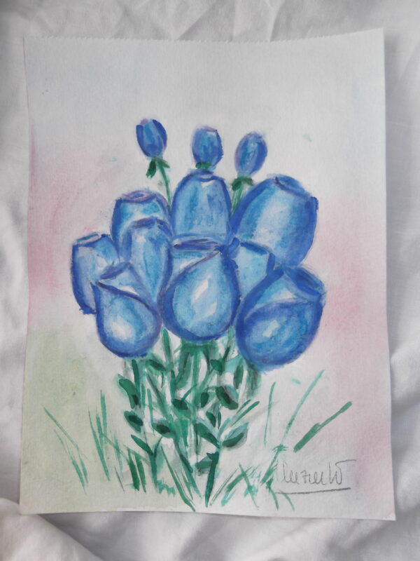 Cuadro Rosas azules