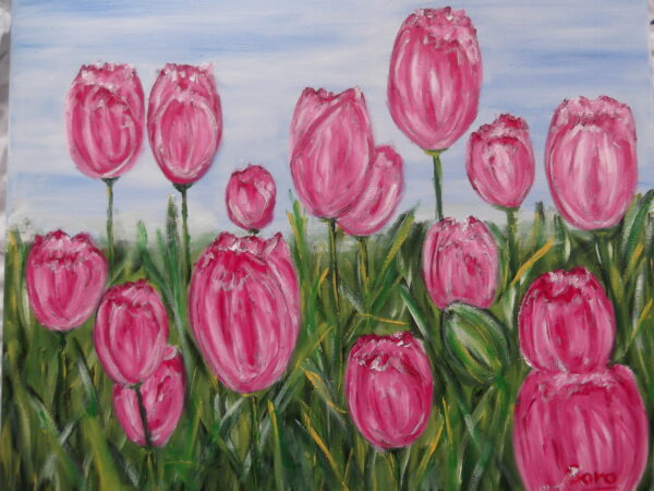 Cuadro Tulipanes rosa